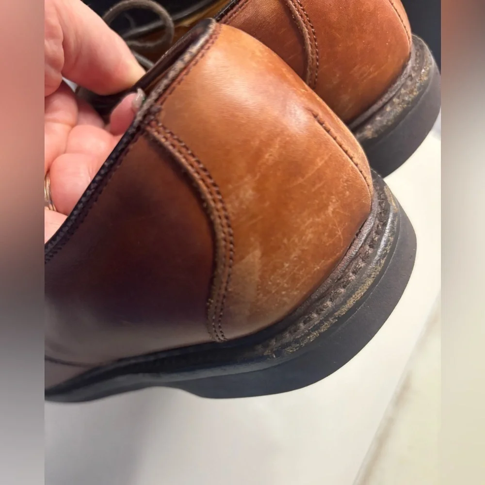 Allen Edmonds Mens Brown Leather Split Toe Oxford Dress Shoes Size 8.5